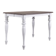 Ocean Isle Gathering Table in Antique White with Weathered Pine image