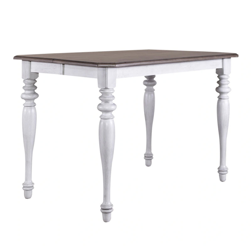 Ocean Isle Gathering Table in Antique White with Weathered Pine image