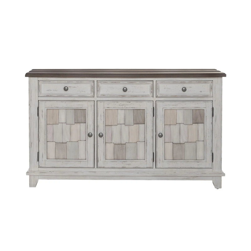 River Place Accent Server in Riverstone White & Tobacco image