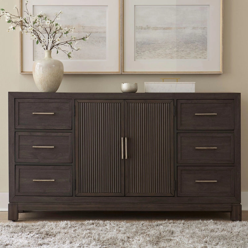 Modern Edge 2 Door 6 Drawer Dresser in Caffe image