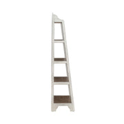 Magnolia Manor Leaning Pier Bookcase in Antique White & Weathered Bark image