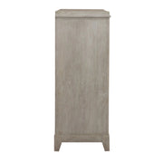 Belmar 9 Drawer Bureau Dresser in Washed Taupe and Silver Champagne image