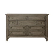 Americana Farmhouse 9 Drawer Dresser in Dusty Taupe and Black image