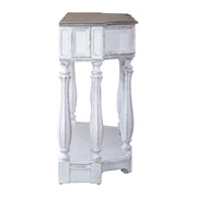 Magnolia Manor 56 Inch Hall Console Table in Antique White Base w/ Weathered Bark Tops image
