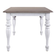 Ocean Isle Rectangular Leg Table in Antique White with Weathered Pine image