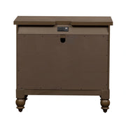 Americana Farmhouse 6 Drawer Bedside Chest in Dusty Taupe and Black image