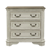 Magnolia Manor 3 Drawer Bedside Chest in Antique White image