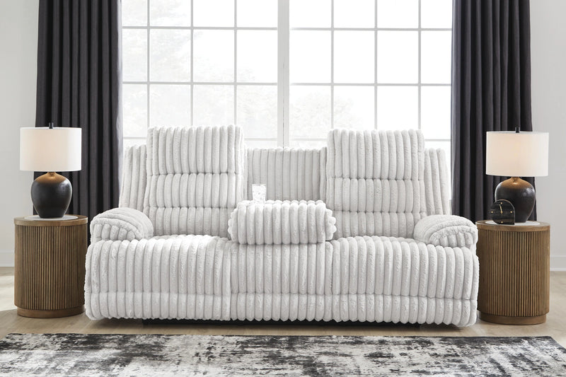 Technique Power Reclining Sofa with Drop Down Table