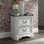 Magnolia Manor Two Drawer Nightstand in Antique White image