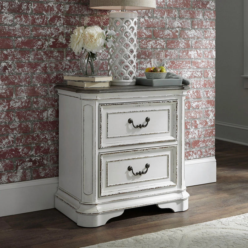 Magnolia Manor Two Drawer Nightstand in Antique White image
