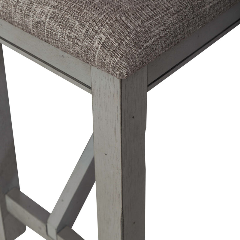 Newport Counter Height Dining Bench in Smokey Grey