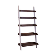 Farmhouse Leaning Bookcase in White/Oak image