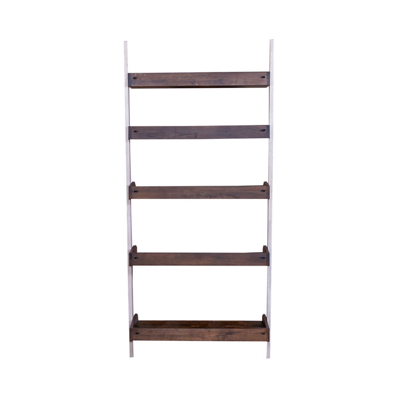 Farmhouse Leaning Bookcase in White/Oak image