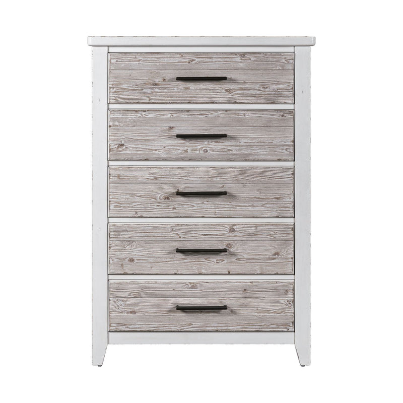 Backroads Drawer Chest in Weathered White/Parchment Brown image