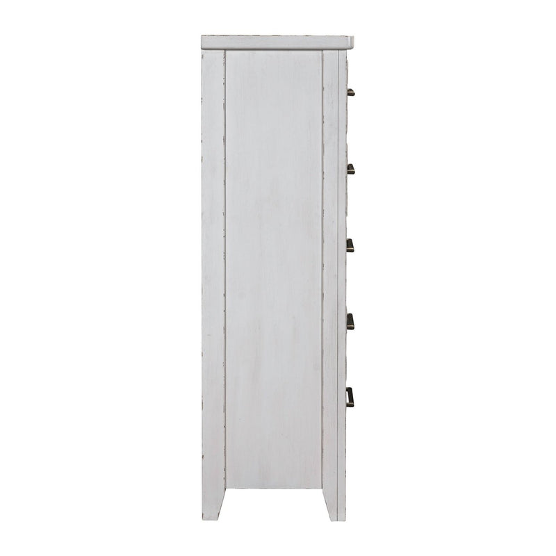 Backroads Drawer Chest in Weathered White/Parchment Brown image