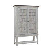 River Place Bar Cabinet in Riverstone White & Tobacco EST SHIP TIME APPX 4 WEEKS image