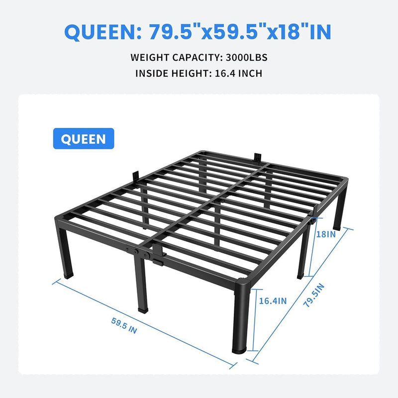 Queen Platform Bed Frame (18" high)