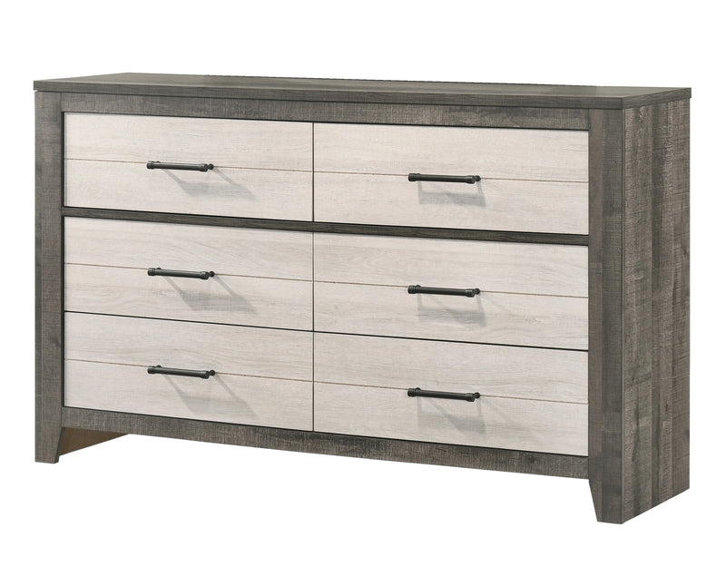 Crown Mark Furniture Rhett 6 Drawer Dresser in Gray image