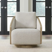 Nora Uph Swivel Accent Chair - Light Brown image