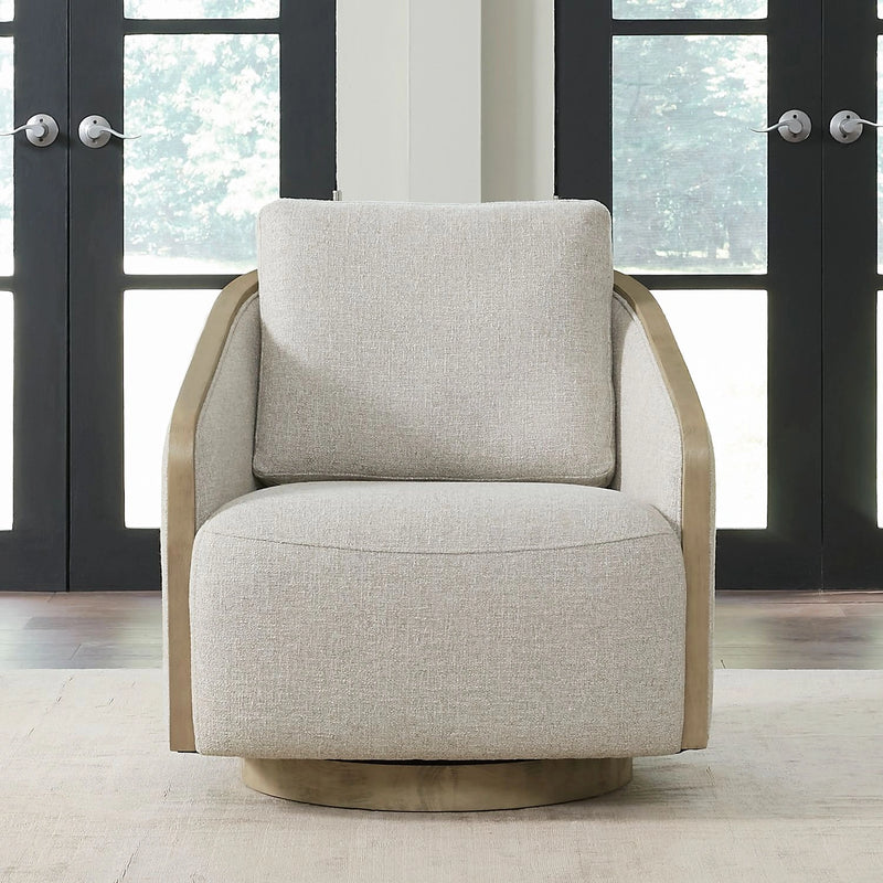 Nora Uph Swivel Accent Chair - Light Brown image