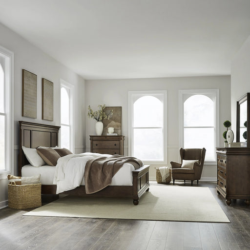 Rustic Traditions King California Panel Bed, Dresser & Mirror, Chest image