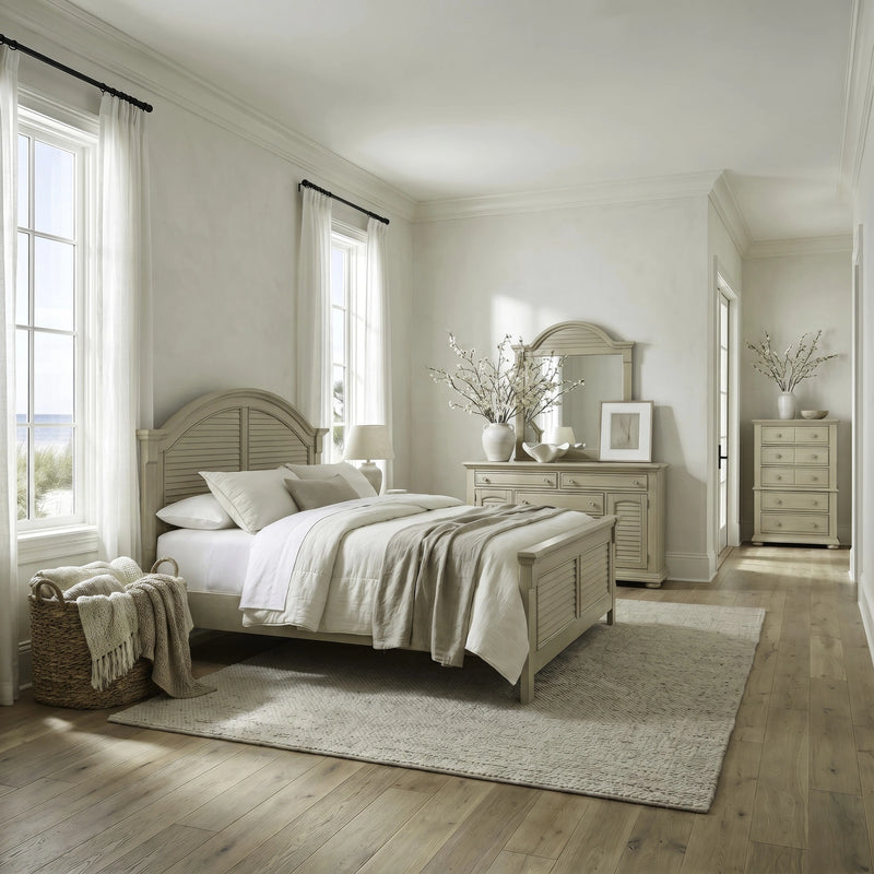 Summer House King Panel Bed, Dresser & Mirror, Chest image