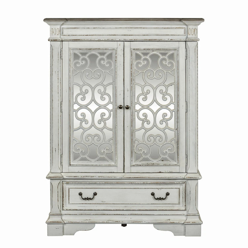 Abbey Park Mirrored Door Chest in Antique White image