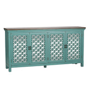 Kensington 4 Door Accent Cabinet in Turquoise image
