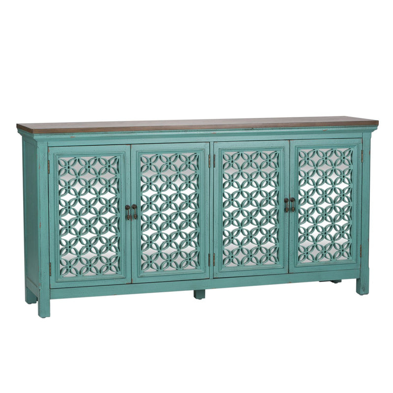 Kensington 4 Door Accent Cabinet in Turquoise
