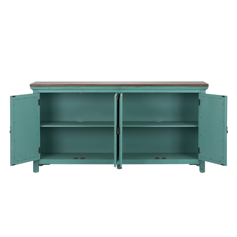 Kensington 4 Door Accent Cabinet in Turquoise image