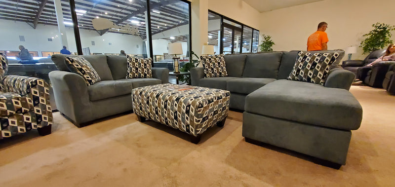 Anna Blue Sofa Chaise