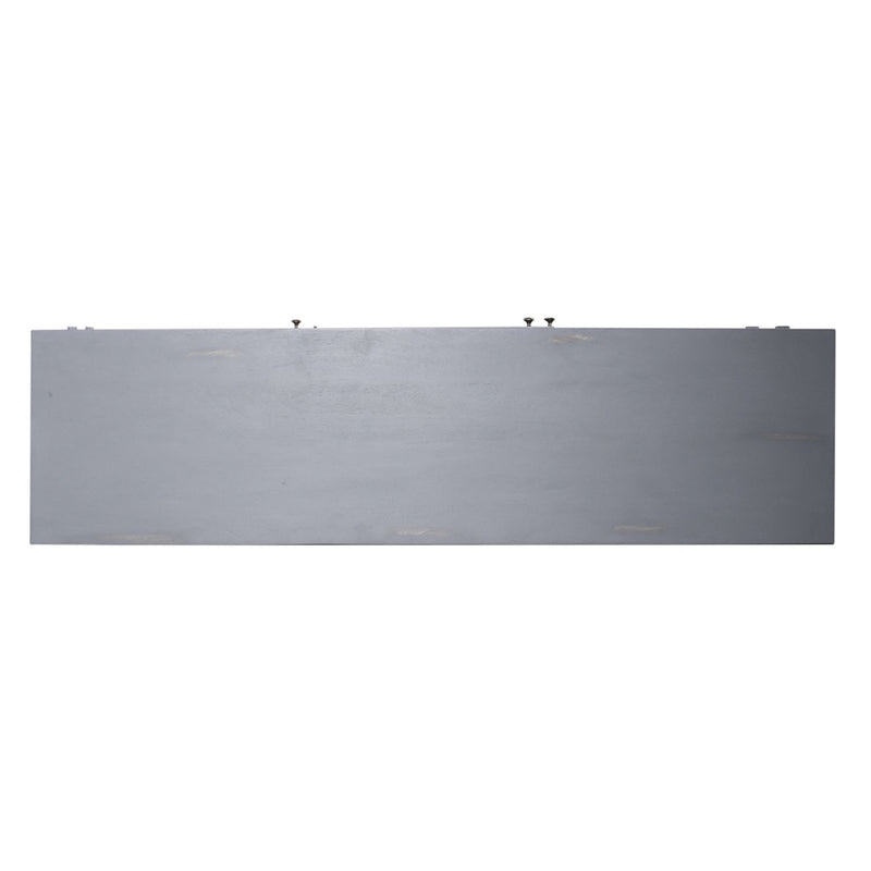 Marisol 65 Inch 3 Door Accent TV Stand in Weathered Honey and Soft Wash Gray image