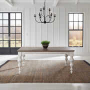 River Place Rectangular Leg Table in Riverstone White & Tobacco image
