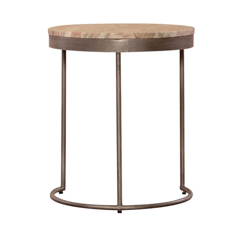 Eclipse Nesting Tables in Greystone Marble Top w/ Pewter Metal image