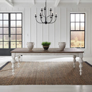 River Place Rectangular Leg Table in Riverstone White & Tobacco image