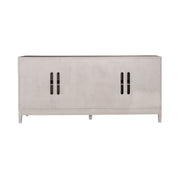 Kinsley 4 Door Accent Cabinet in Washed Taupe & Silver Champagne EST SHIP TIME APPX 4 WEEKS image