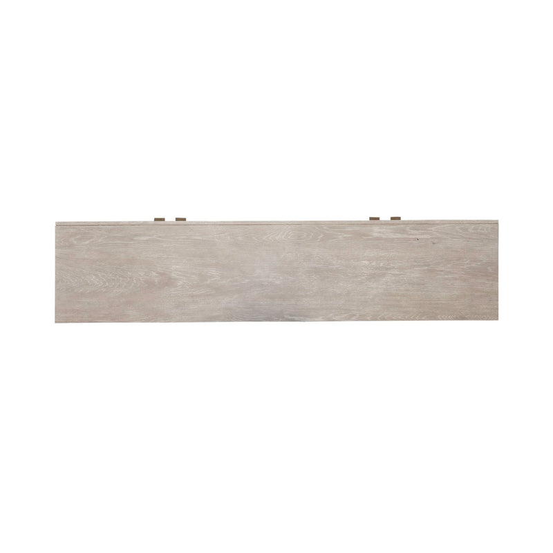 Kinsley 4 Door Accent Cabinet in Washed Taupe & Silver Champagne EST SHIP TIME APPX 4 WEEKS image