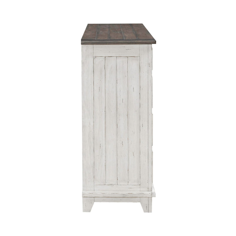 River Place 9 Drawer Dresser in Riverstone White and Tobacco image