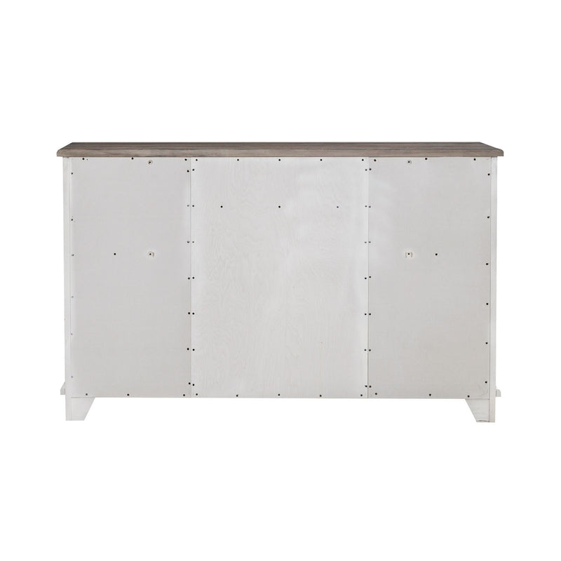 River Place 9 Drawer Dresser in Riverstone White and Tobacco image