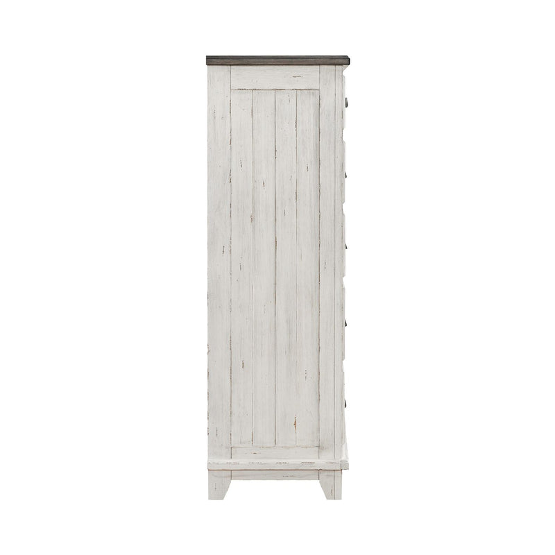 River Place 6 Drawer Chest in Riverstone White and Tobacco image