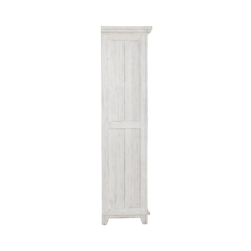 River Place Armoire in Riverstone White and Tobacco image