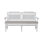 River Place Panel Back Bench in Riverstone White & Tobacco image