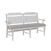 River Place Panel Back Bench in Riverstone White & Tobacco image