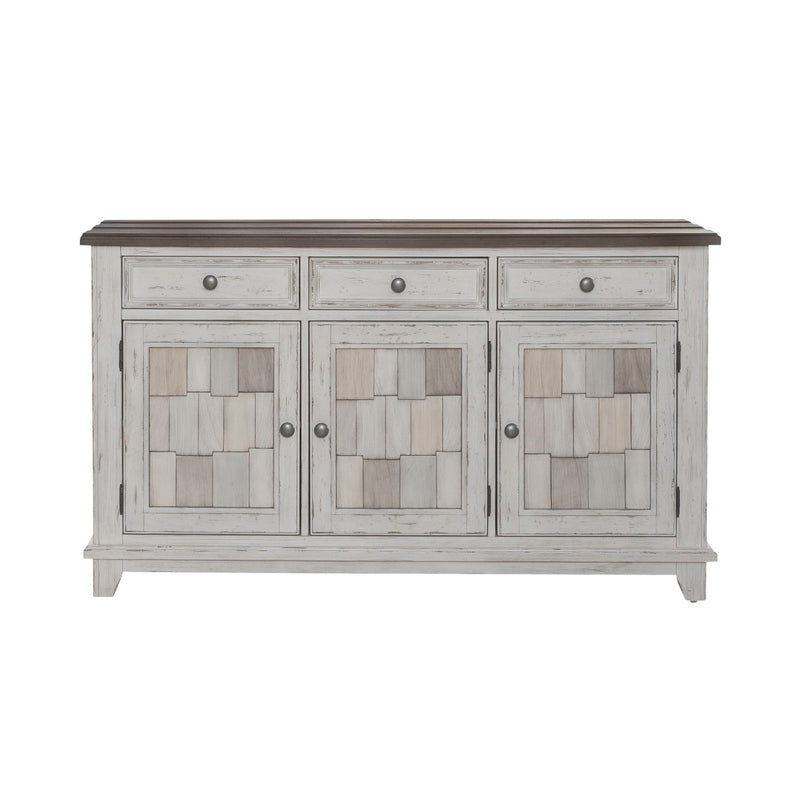 River Place Accent Server in Riverstone White & Tobacco image