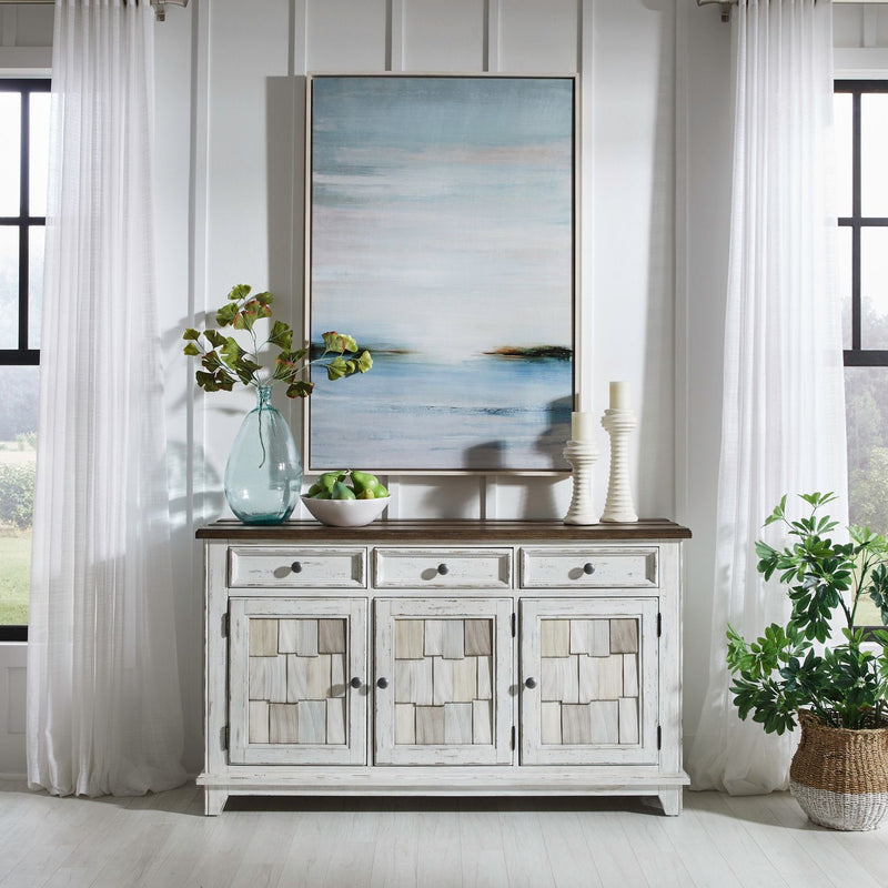 River Place Accent Server in Riverstone White & Tobacco image