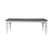 River Place Rectangular Leg Table in Riverstone White & Tobacco image