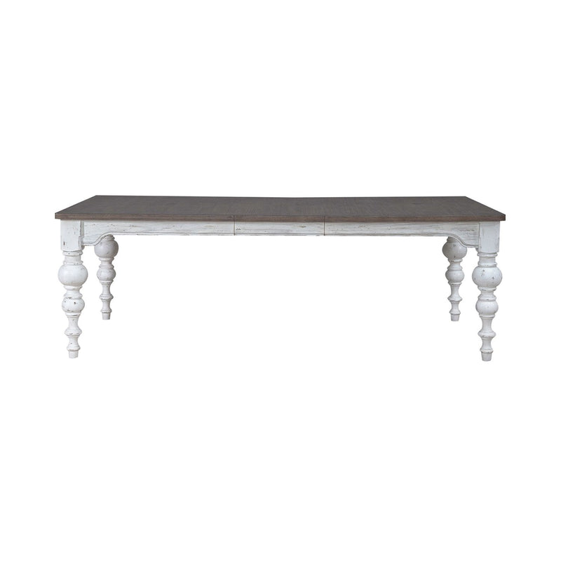 River Place Rectangular Leg Table in Riverstone White & Tobacco image
