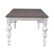 River Place Rectangular Leg Table in Riverstone White & Tobacco image