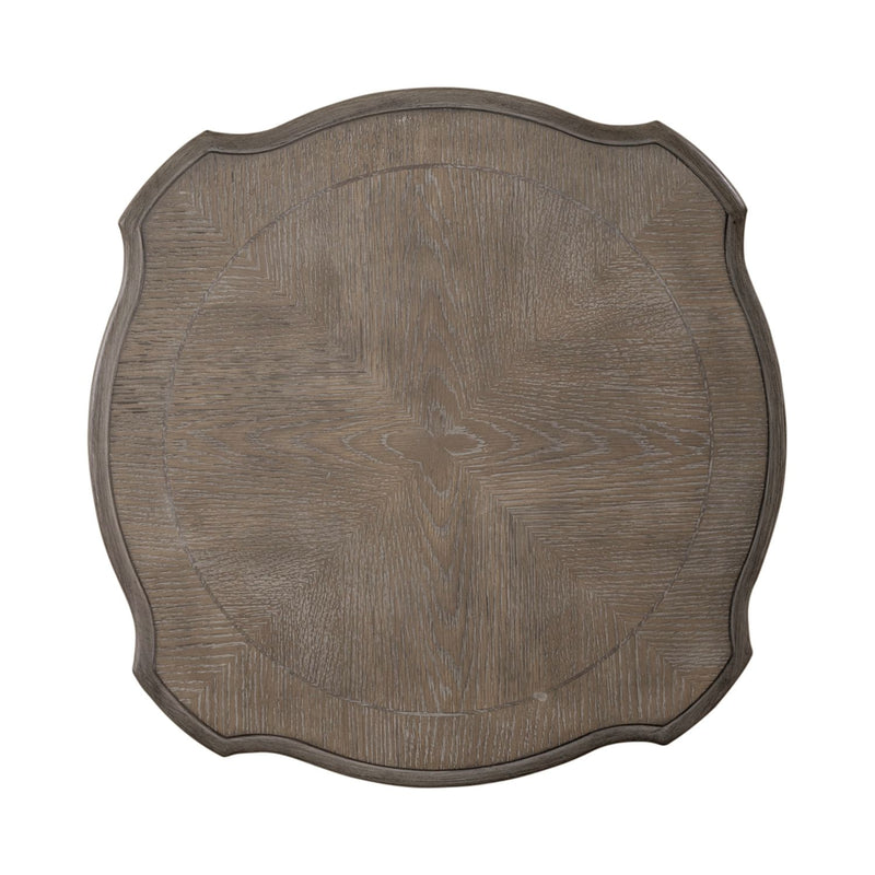 Magnolia Manor Round Accent Table in Antique White Base w/ Weathered Bark Tops image
