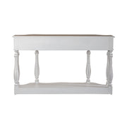 Magnolia Manor 56 Inch Hall Console Table in Antique White Base w/ Weathered Bark Tops image